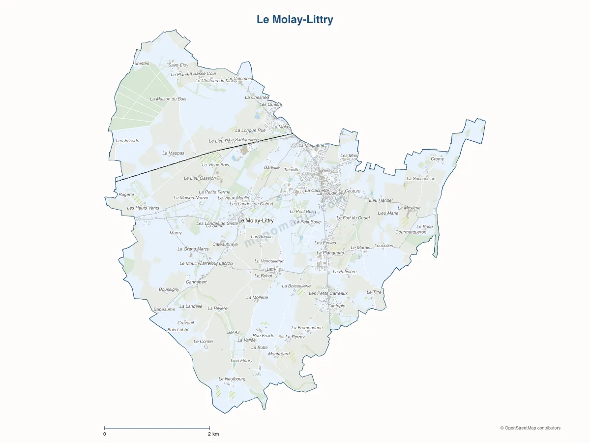 Carte de Le Molay-Littry à personnaliser