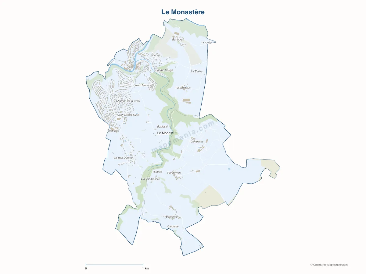 Carte de Le Monastère à personnaliser