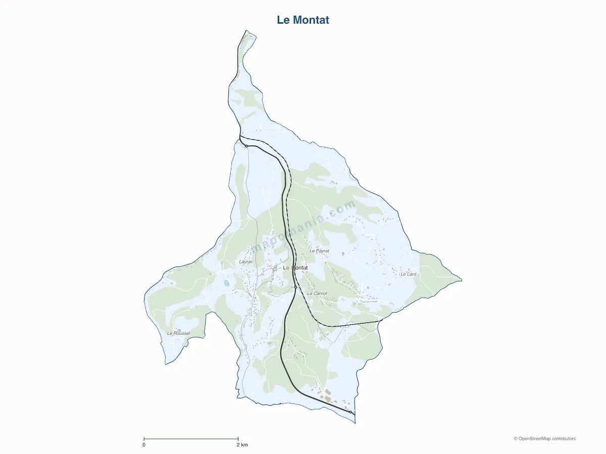 Carte de Le Montat à personnaliser
