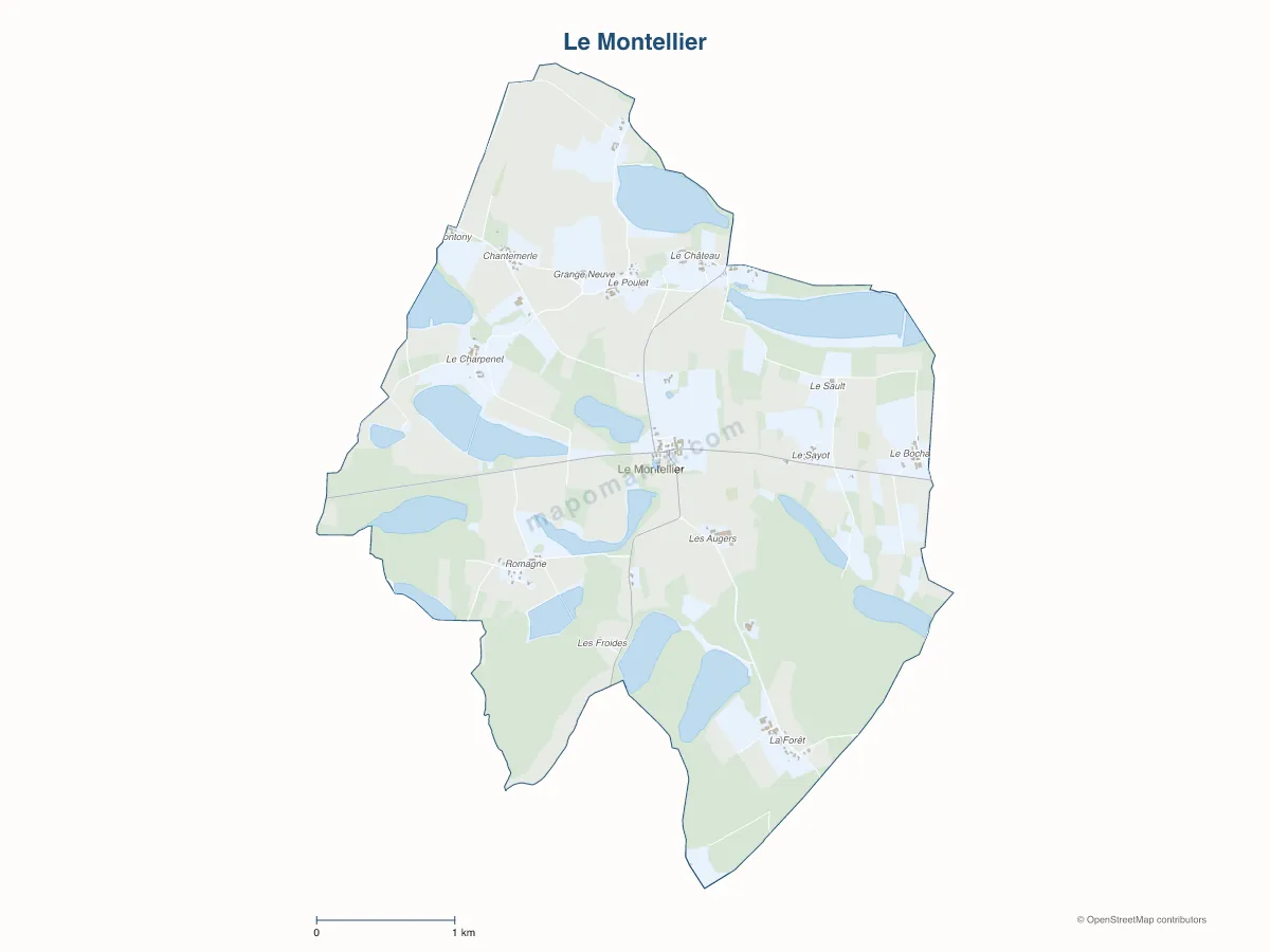 Carte de Le Montellier à personnaliser
