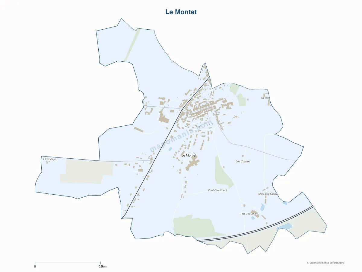 Carte de Le Montet à personnaliser
