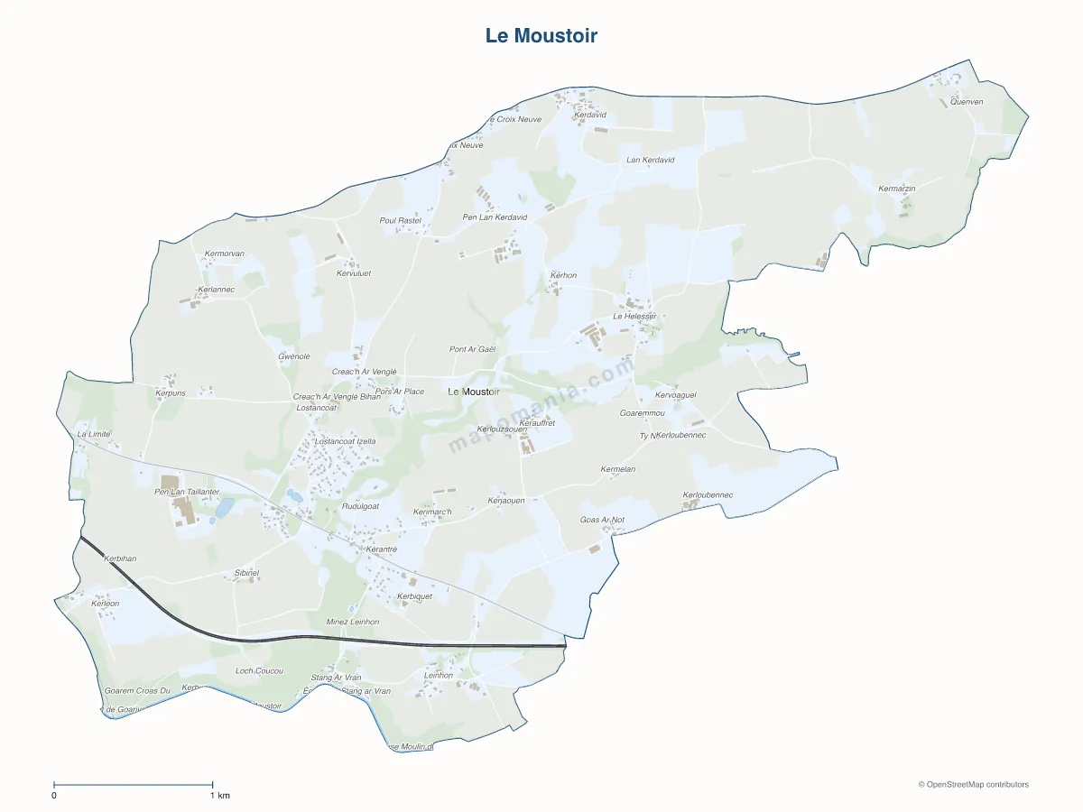 Carte de Le Moustoir à personnaliser