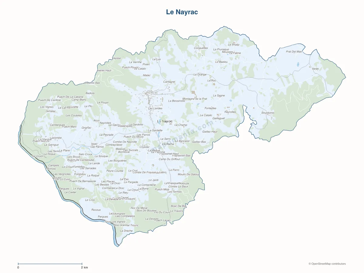 Carte de Le Nayrac à personnaliser