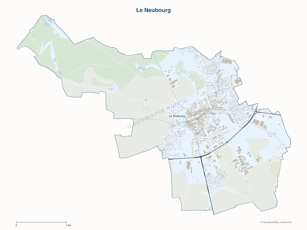 Carte de Le Neubourg à personnaliser