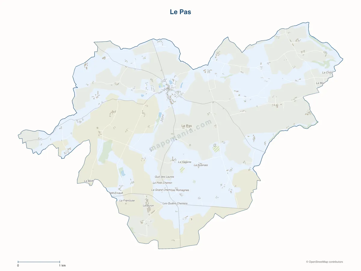 Carte de Le Pas à personnaliser