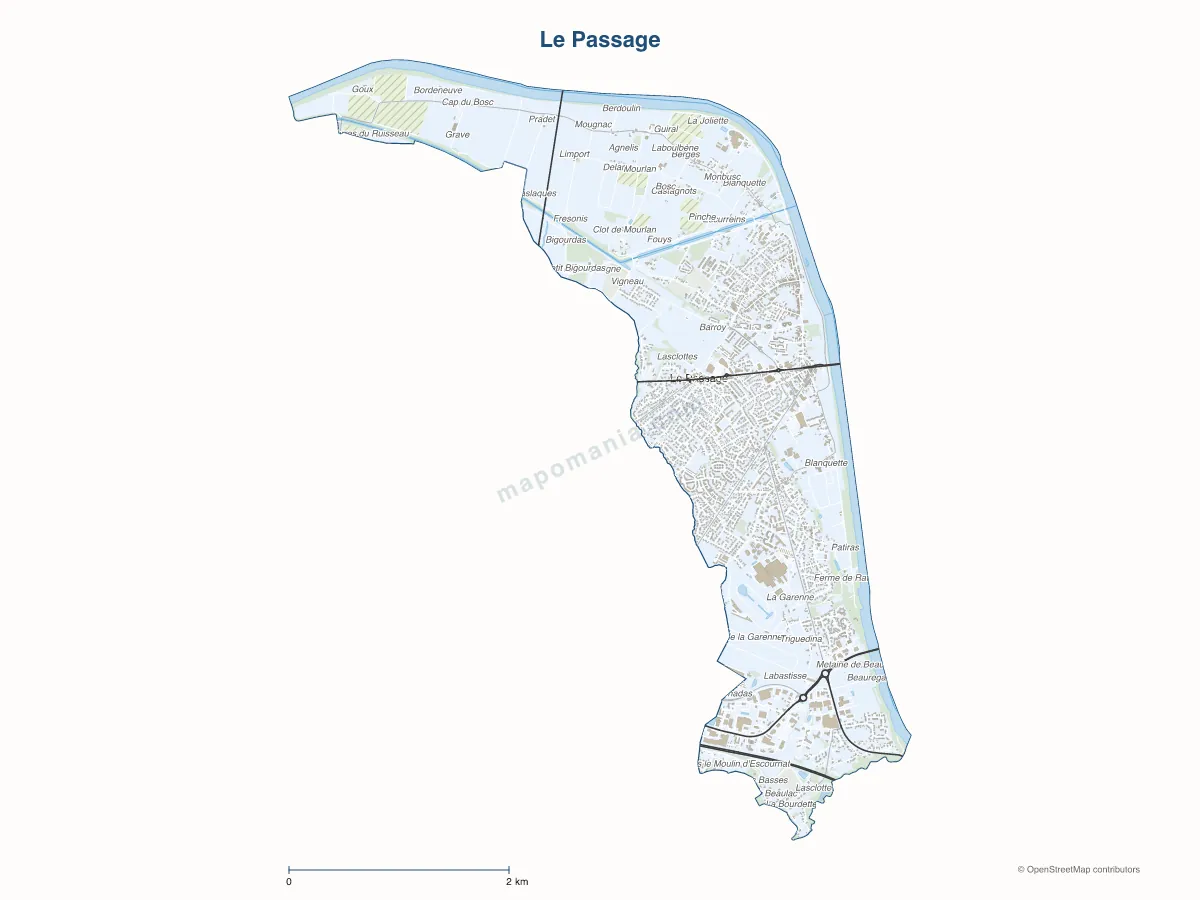 Carte de Le Passage à personnaliser