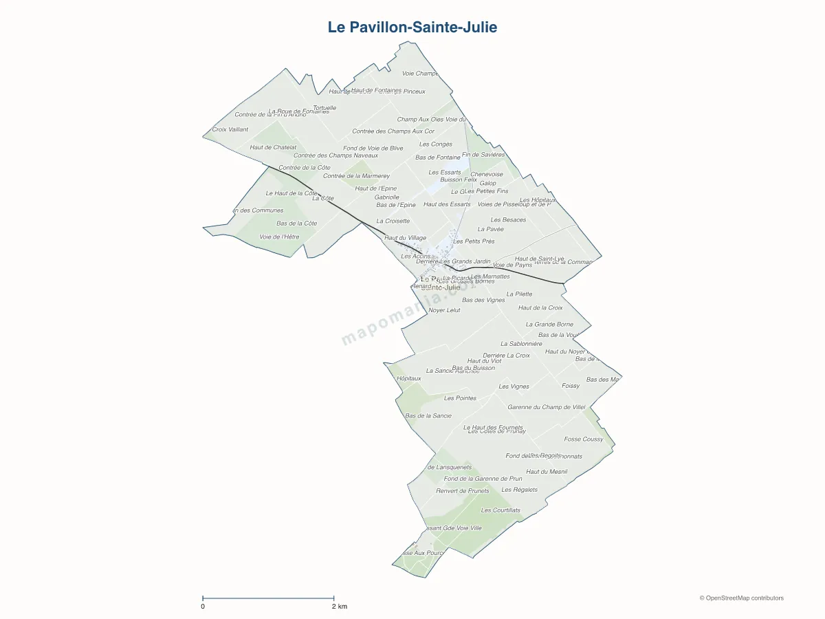 Carte de Le Pavillon-Sainte-Julie à personnaliser