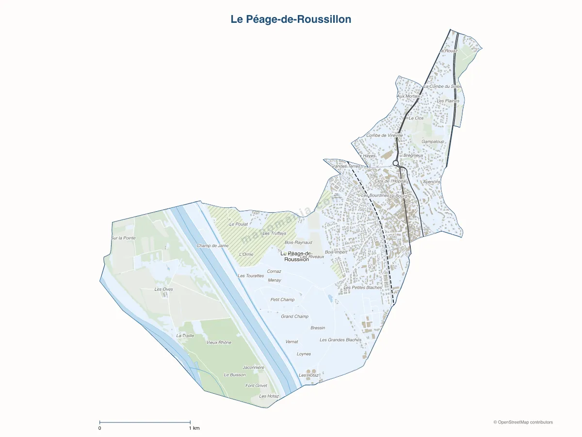 Carte de Le Péage-de-Roussillon à personnaliser