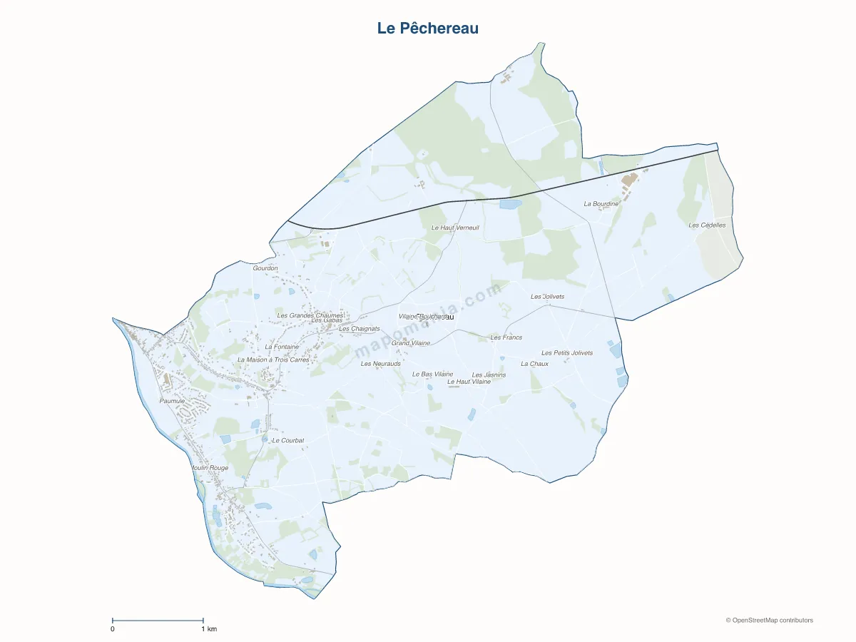 Carte de Le Pêchereau à personnaliser