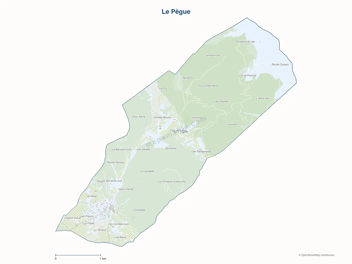 Carte de Le Pègue à personnaliser