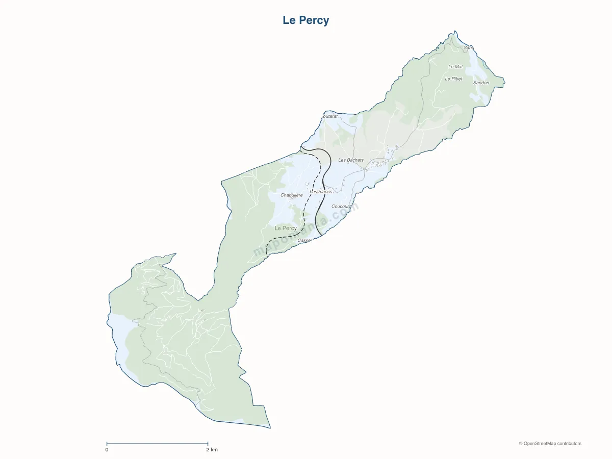Carte de Le Percy à personnaliser