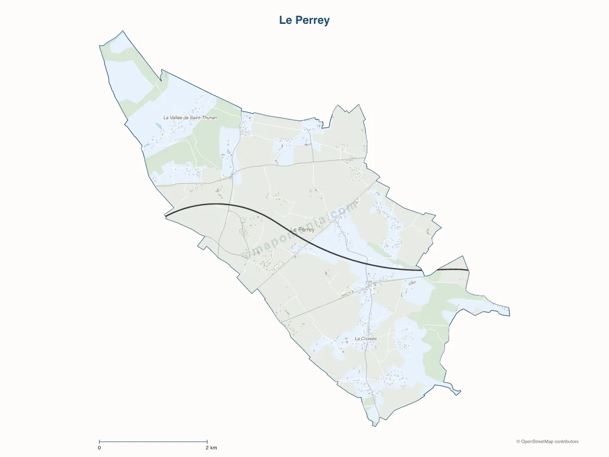 Carte de Le Perrey à personnaliser