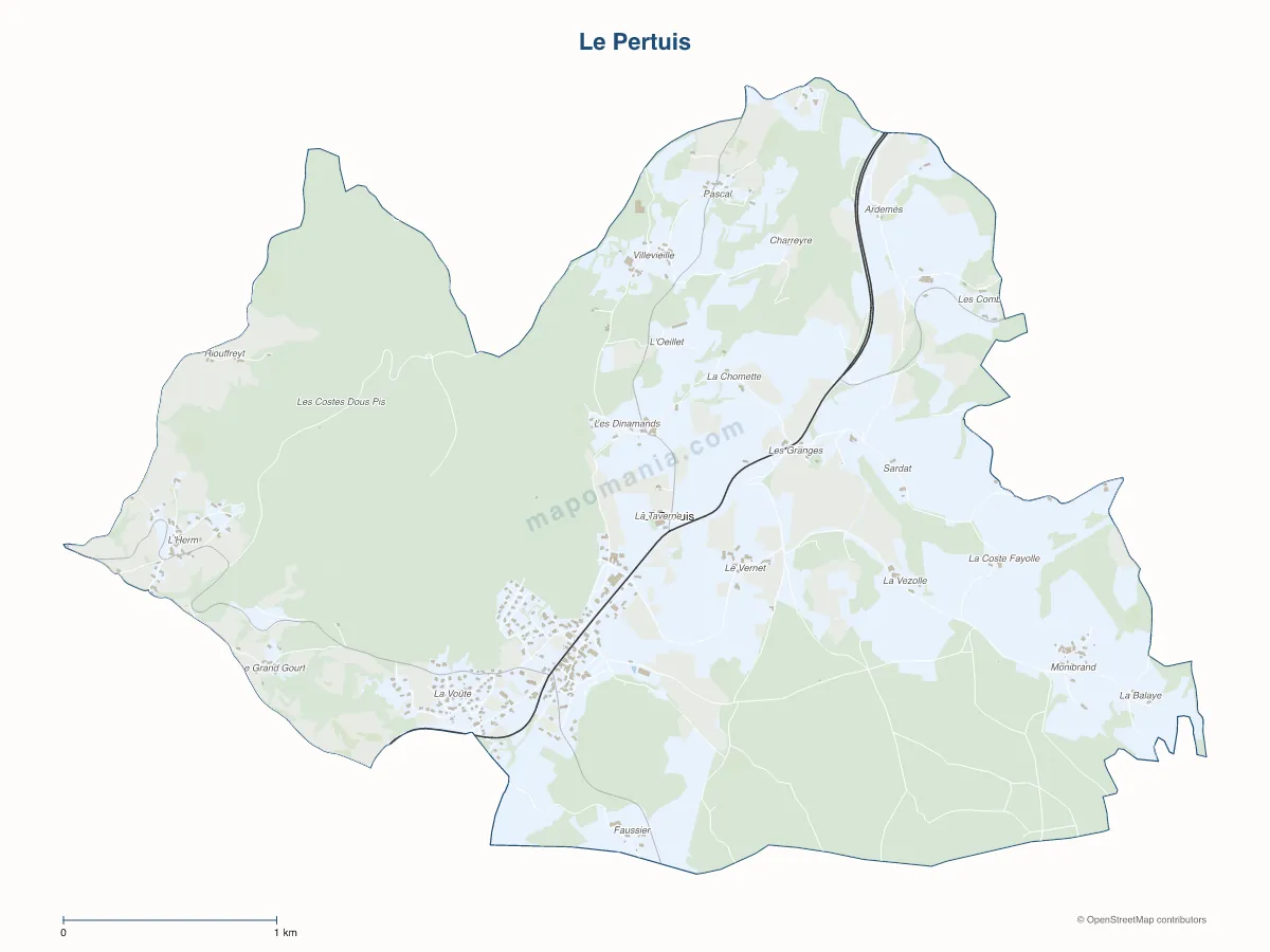 Carte de Le Pertuis à personnaliser