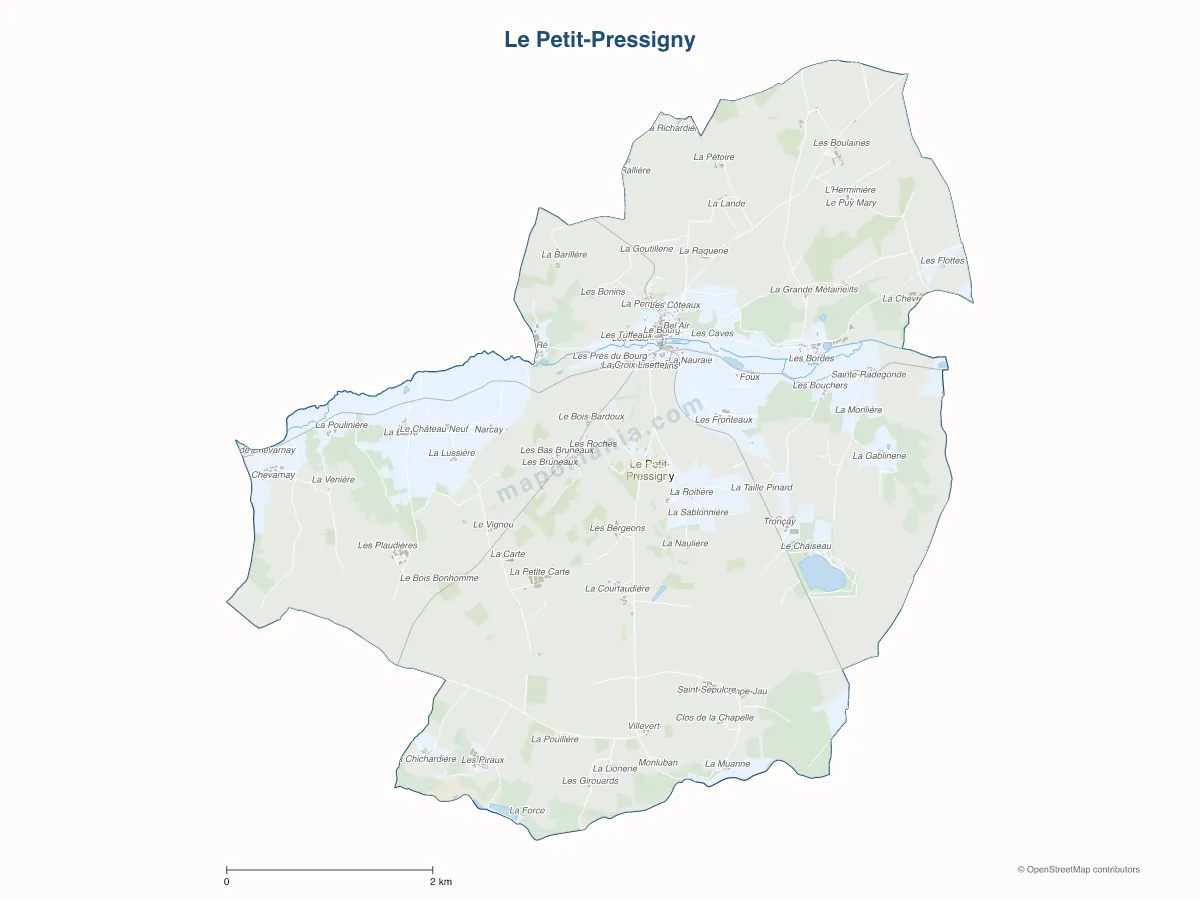 Carte de Le Petit-Pressigny à personnaliser