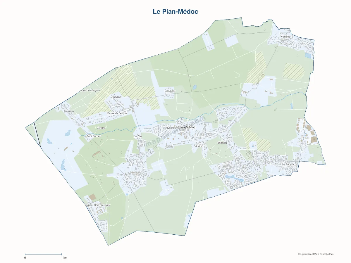 Carte de Le Pian-Médoc à personnaliser