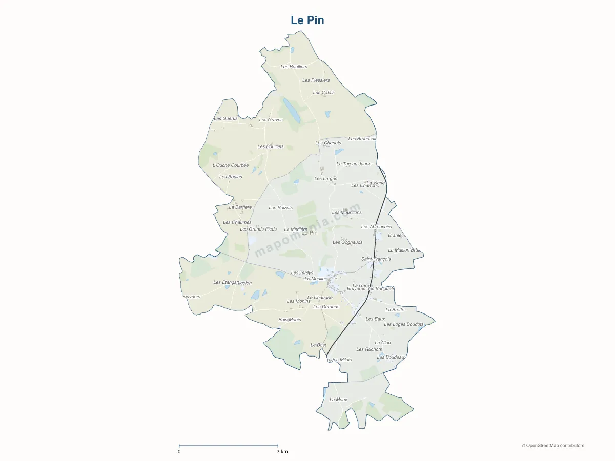 Carte de Le Pin à personnaliser
