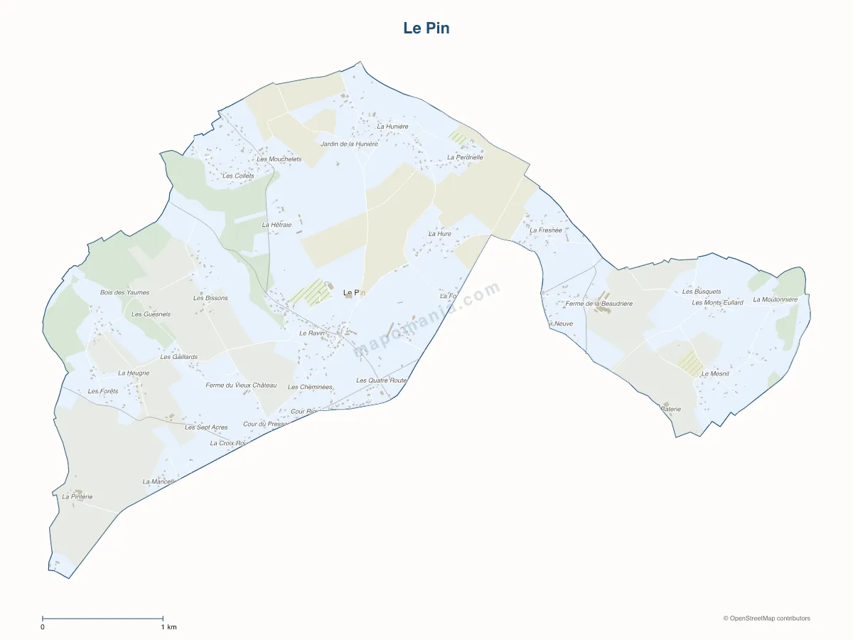 Carte de Le Pin à personnaliser