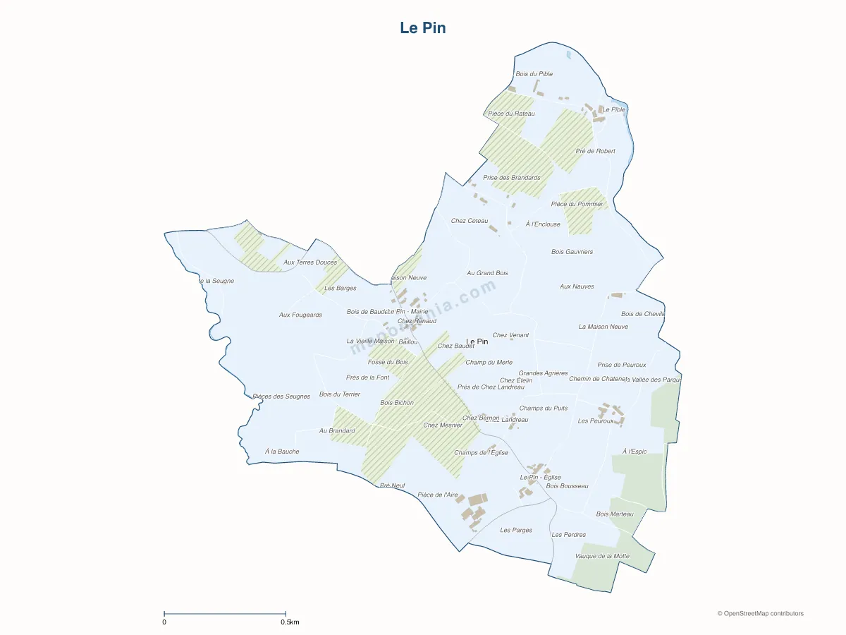 Carte de Le Pin à personnaliser