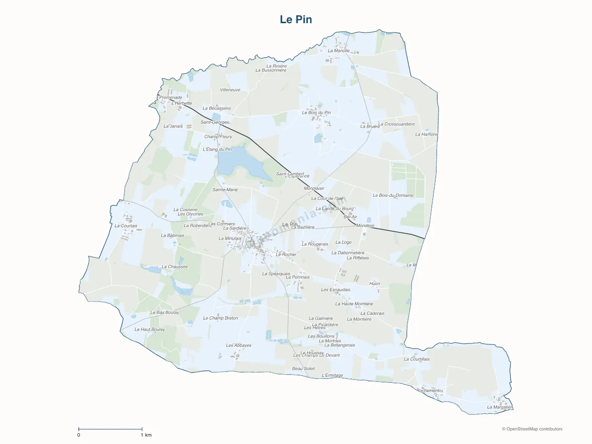 Carte de Le Pin à personnaliser