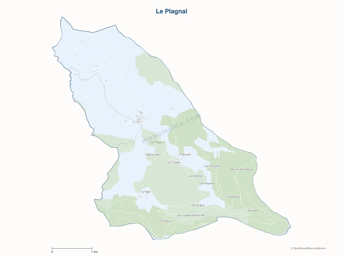 Carte de Le Plagnal à personnaliser