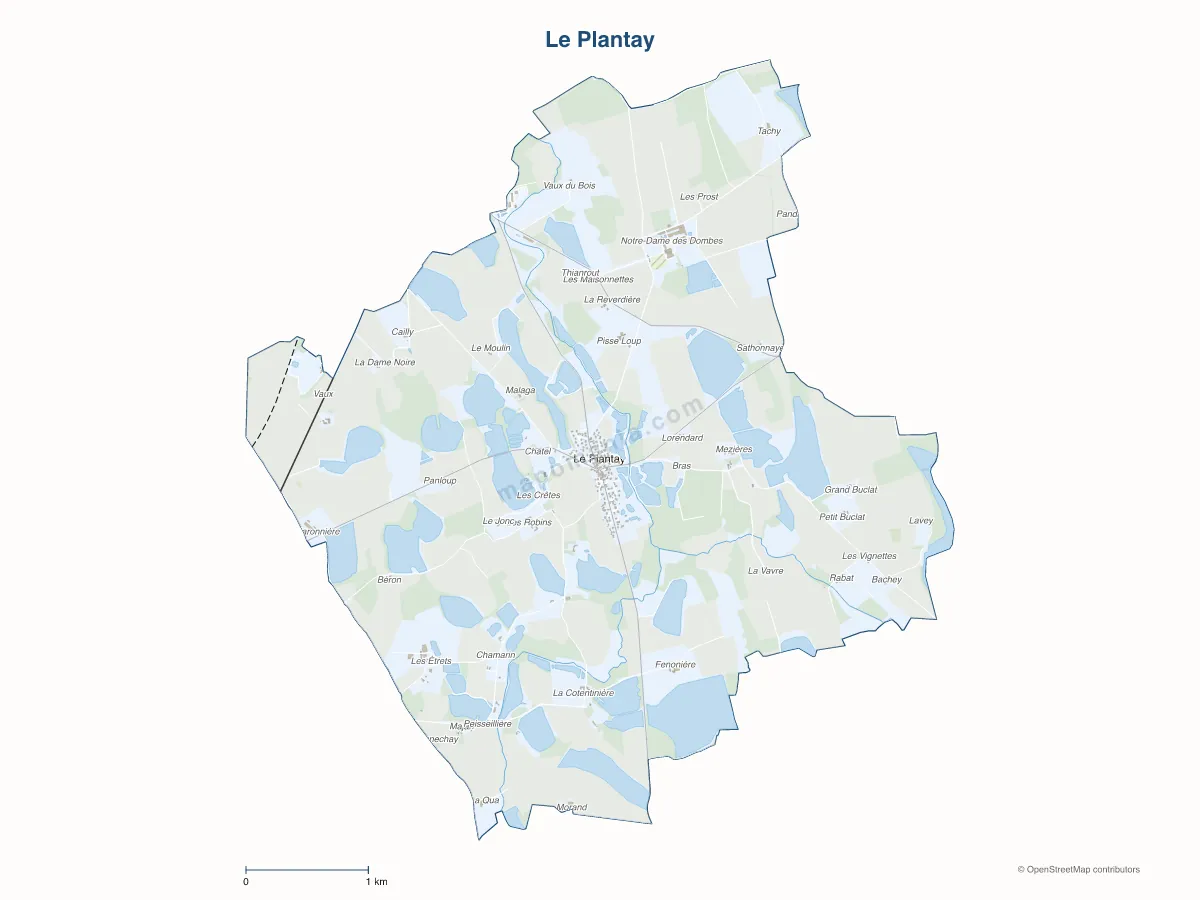 Carte de Le Plantay à personnaliser