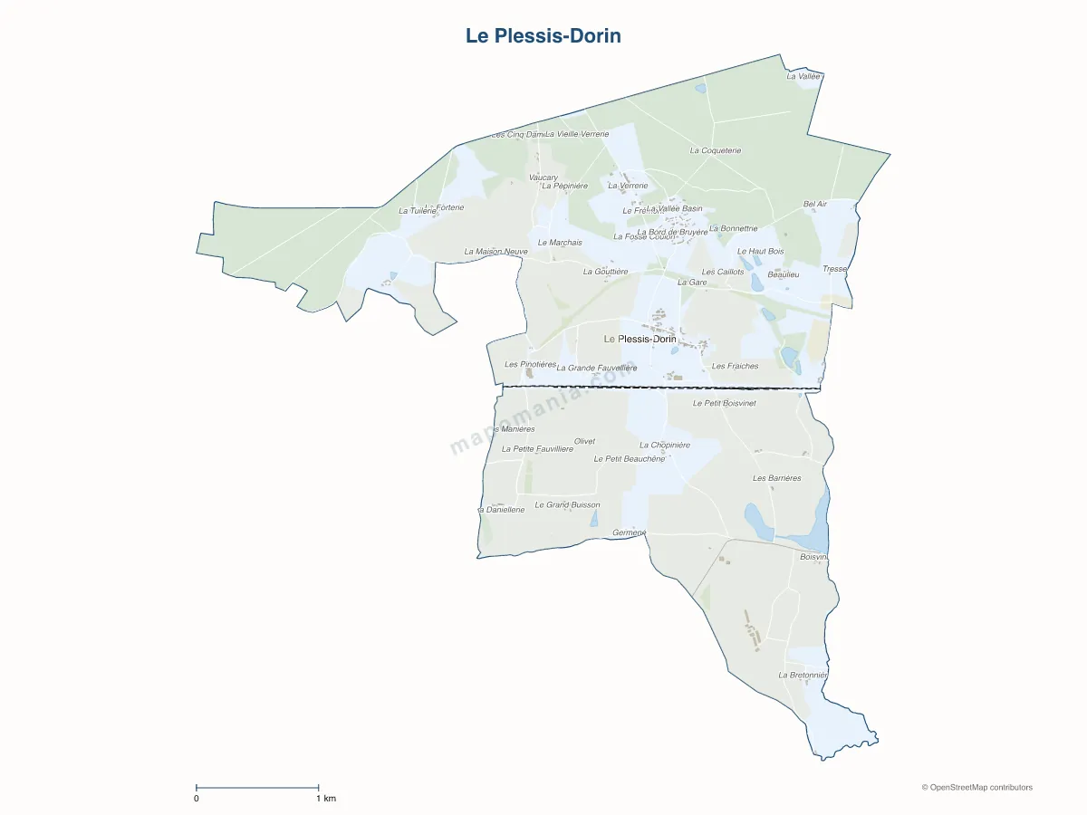 Carte de Le Plessis-Dorin à personnaliser