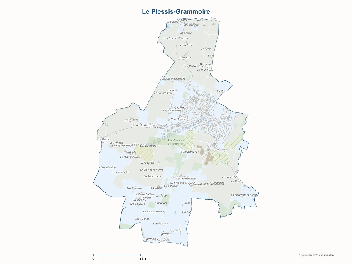 Carte de Le Plessis-Grammoire à personnaliser