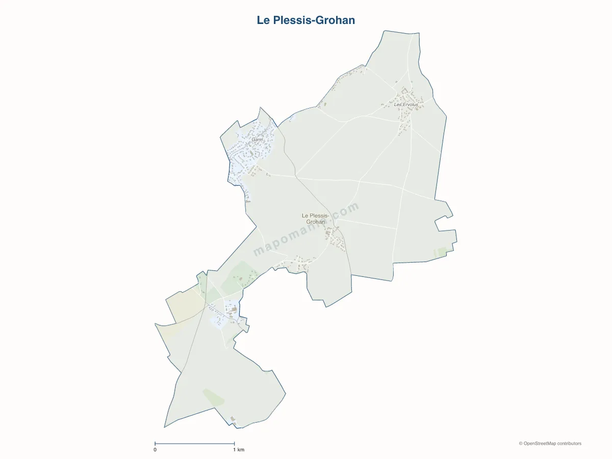 Carte de Le Plessis-Grohan à personnaliser