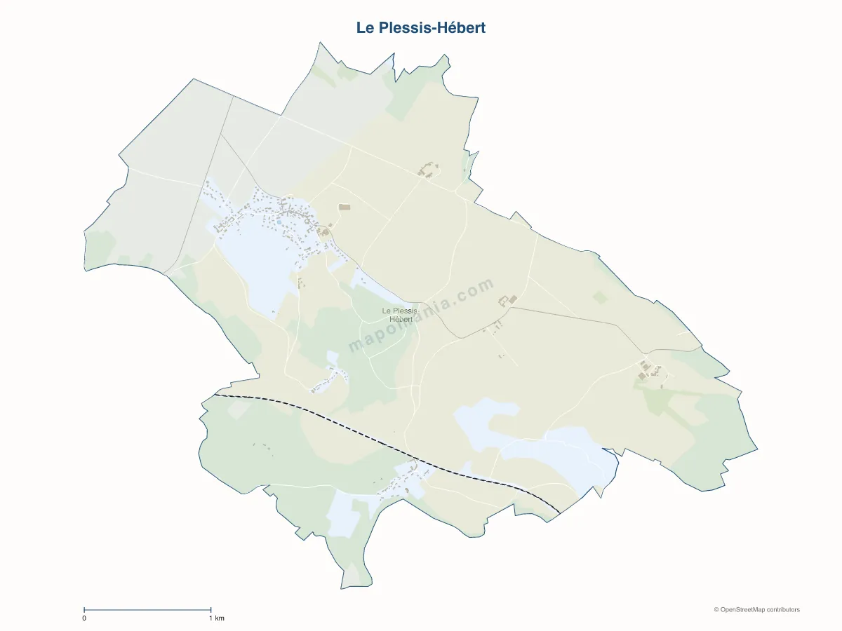 Carte de Le Plessis-Hébert à personnaliser