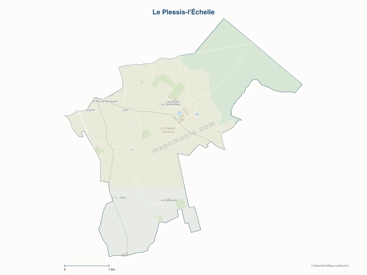 Carte de Le Plessis-l'Échelle à personnaliser