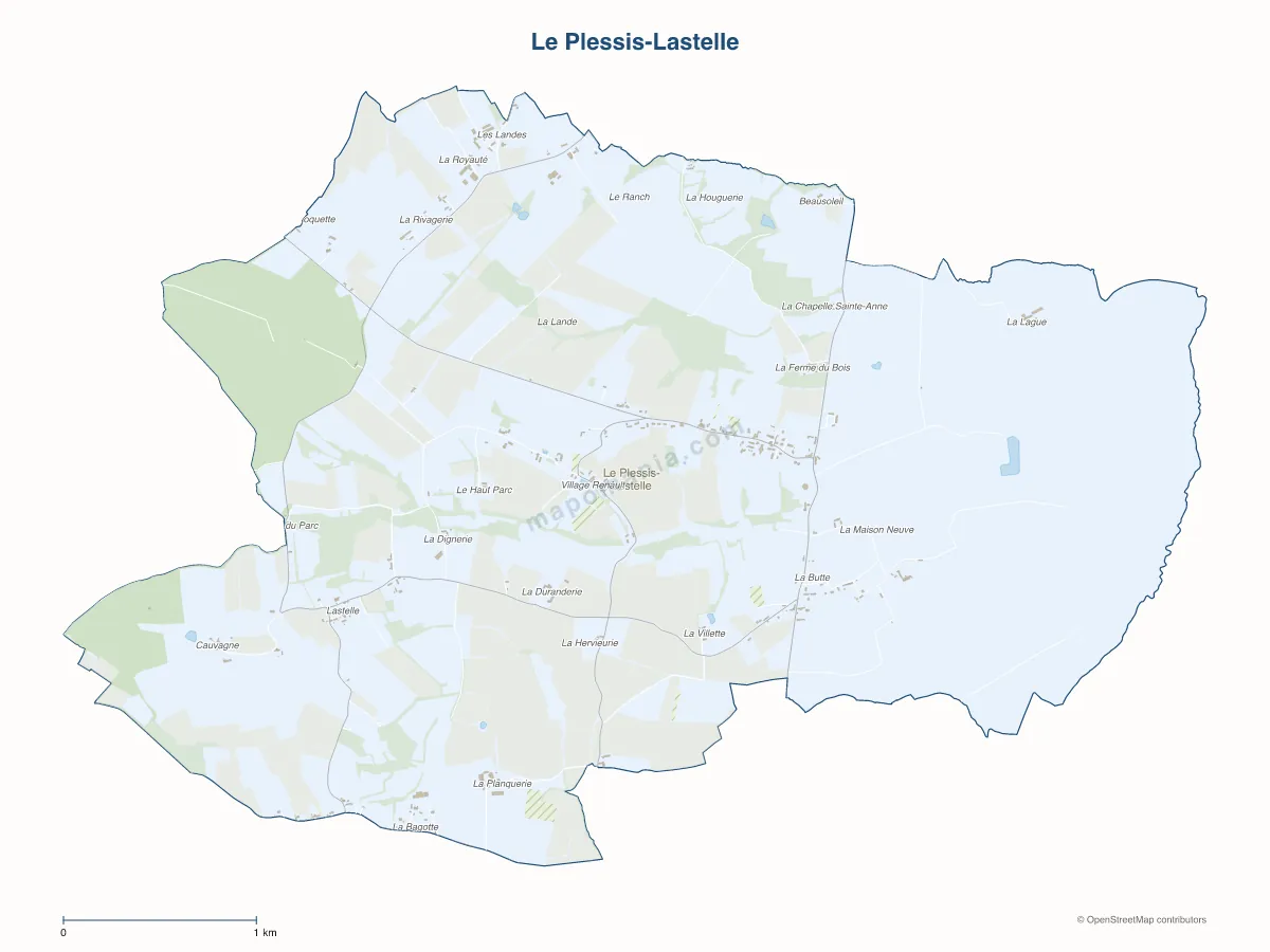 Carte de Le Plessis-Lastelle à personnaliser