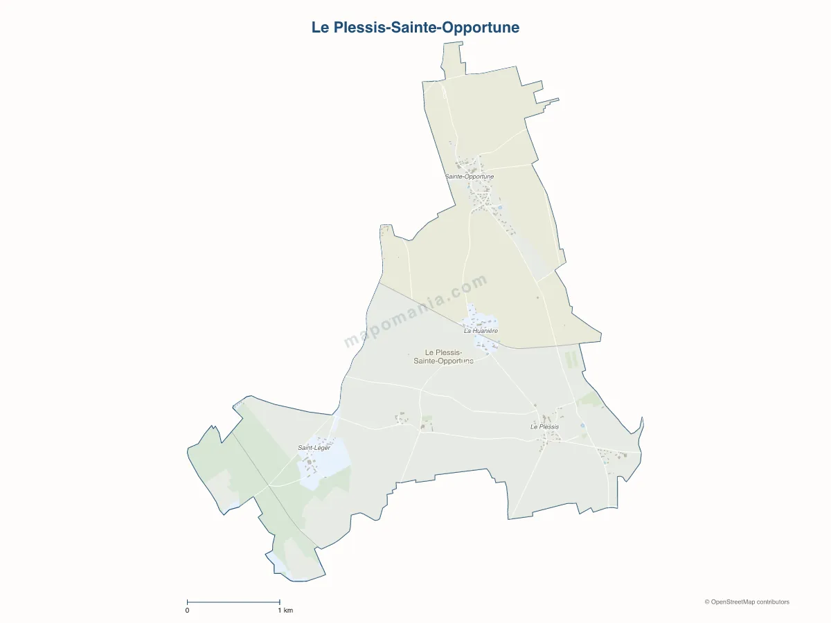 Carte de Le Plessis-Sainte-Opportune à personnaliser