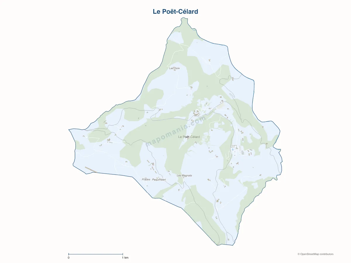 Carte de Le Poët-Célard à personnaliser