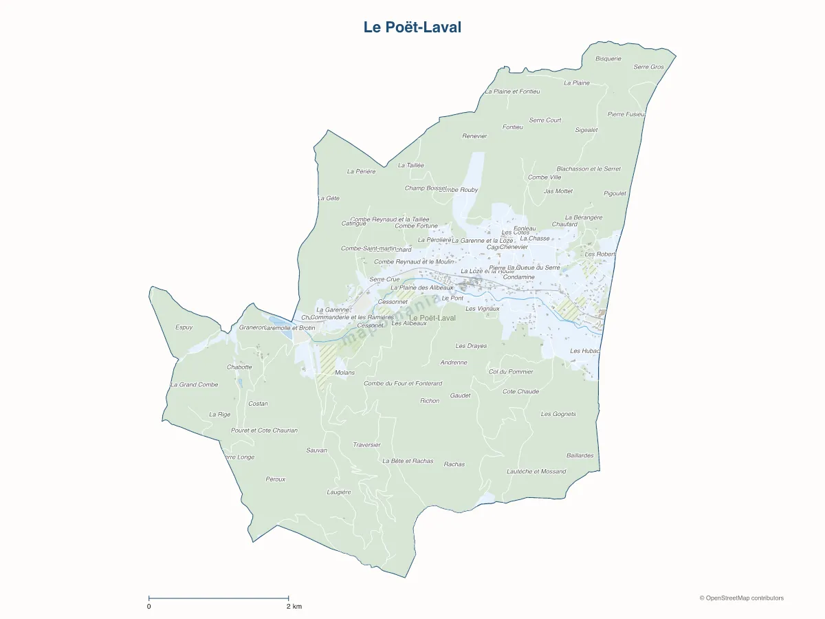 Carte de Le Poët-Laval à personnaliser