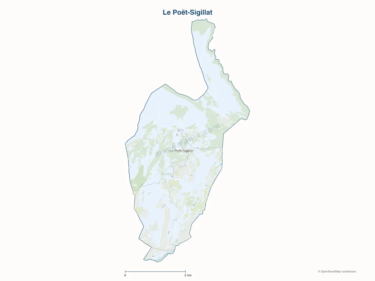 Carte de Le Poët-Sigillat à personnaliser