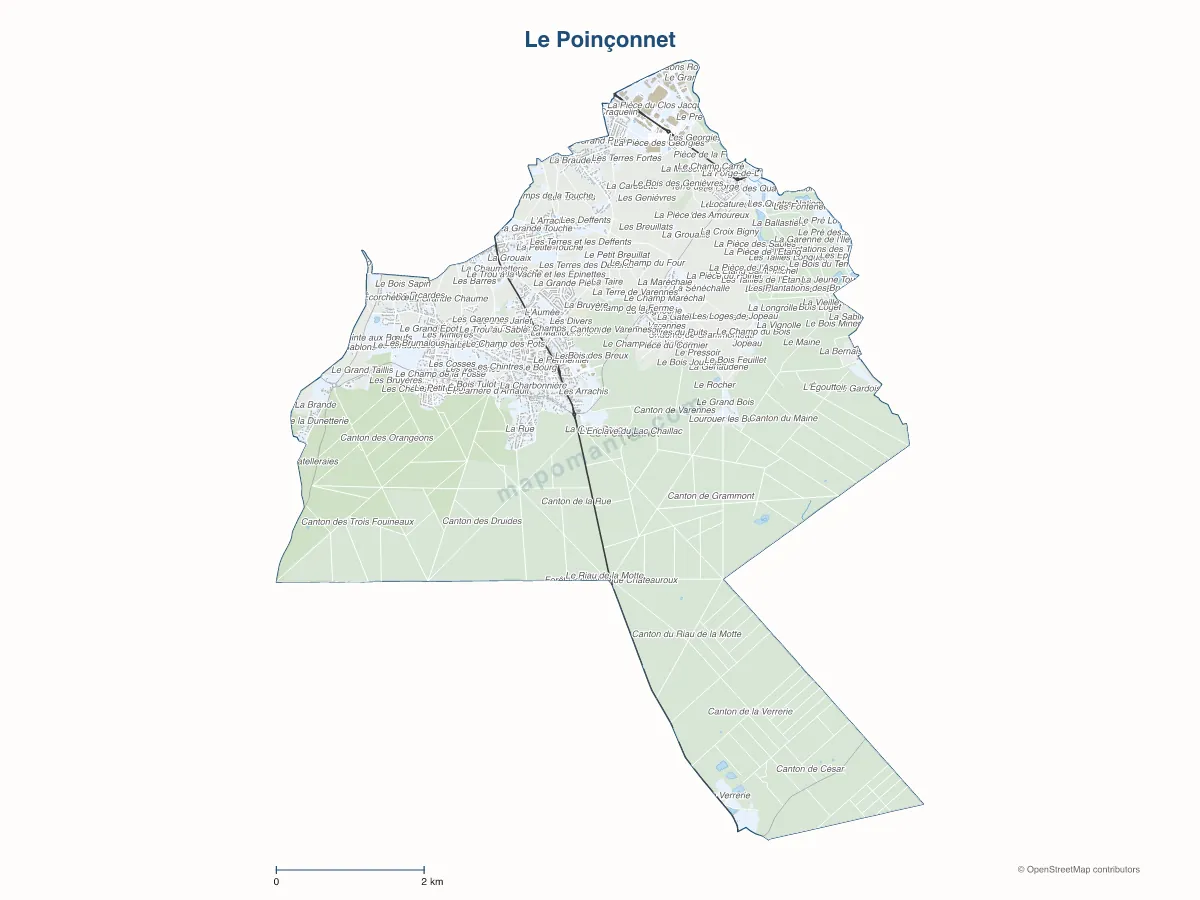 Carte de Le Poinçonnet à personnaliser