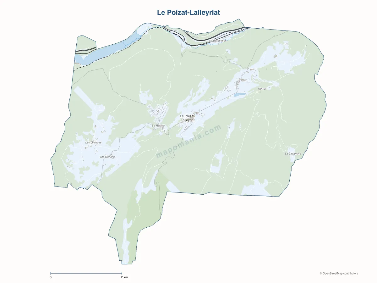 Carte de Le Poizat-Lalleyriat à personnaliser
