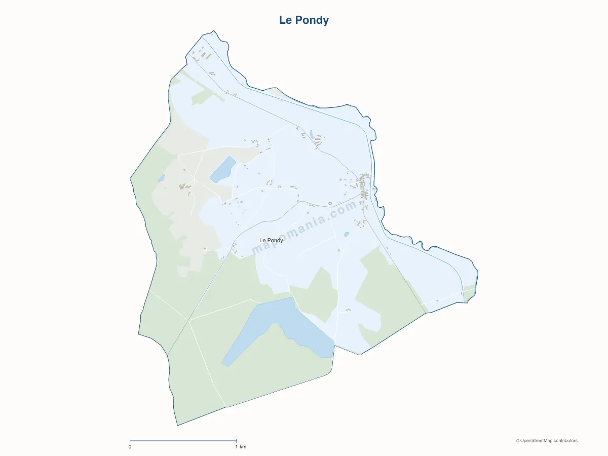 Carte de Le Pondy à personnaliser
