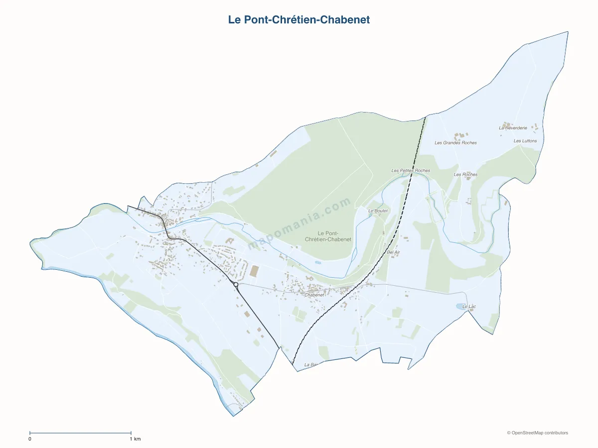 Carte de Le Pont-Chrétien-Chabenet à personnaliser