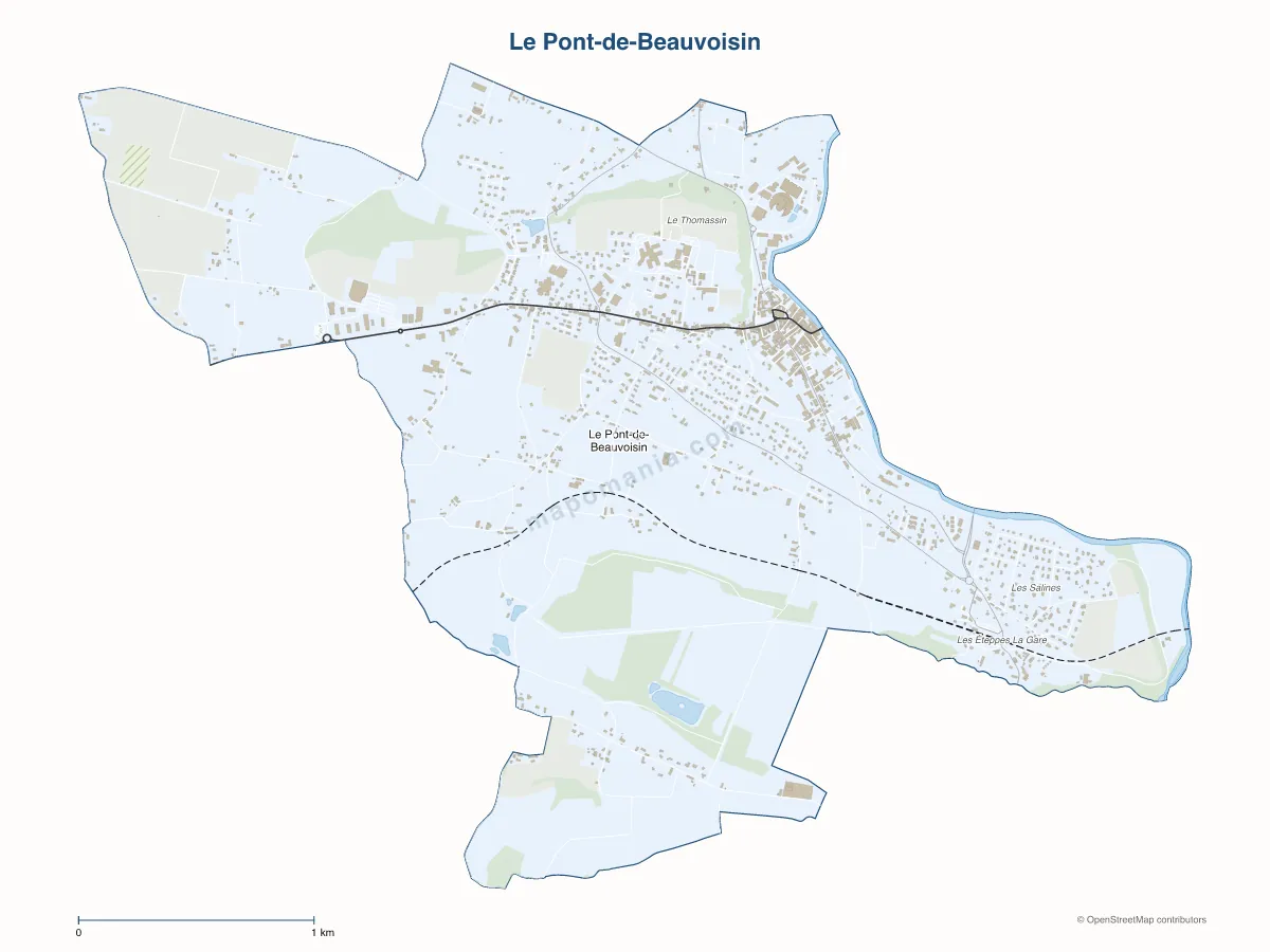 Carte de Le Pont-de-Beauvoisin à personnaliser