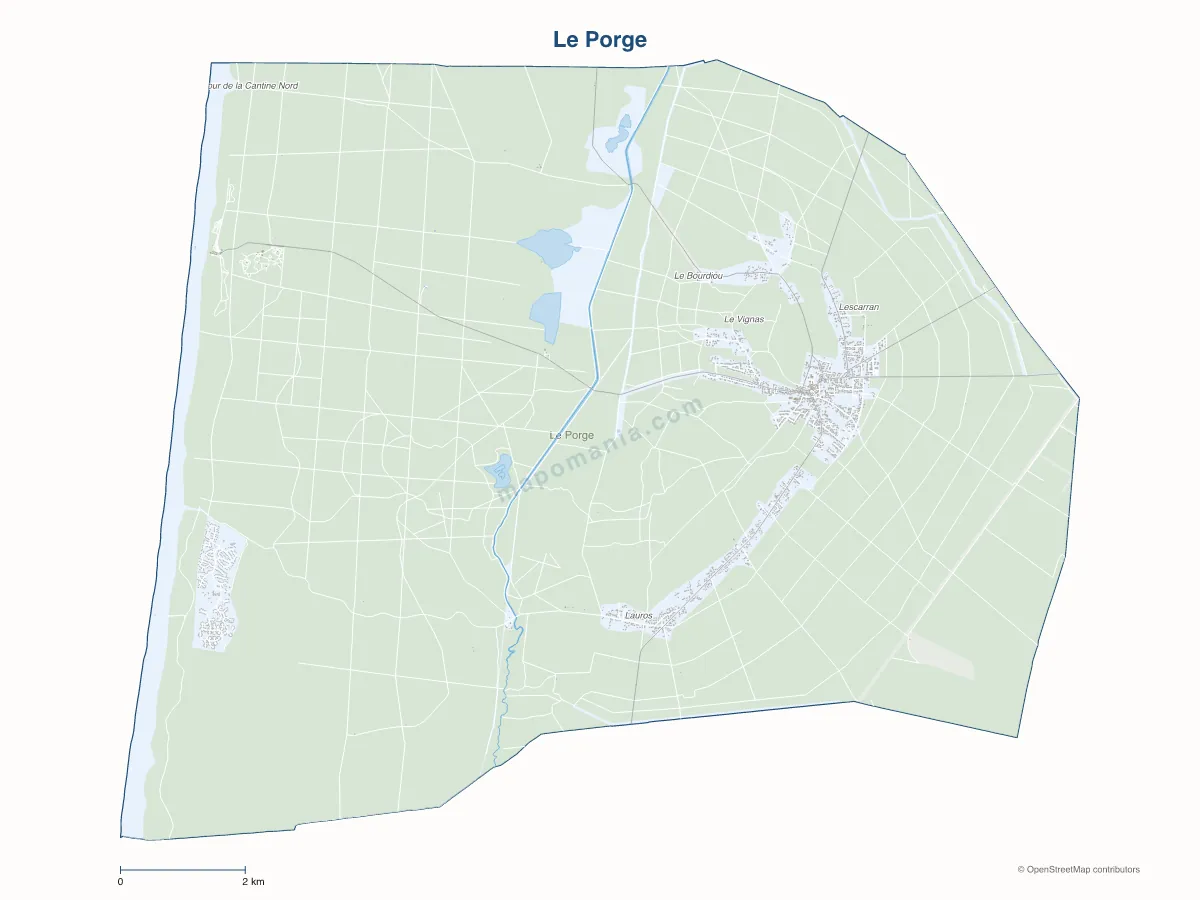 Carte de Le Porge à personnaliser