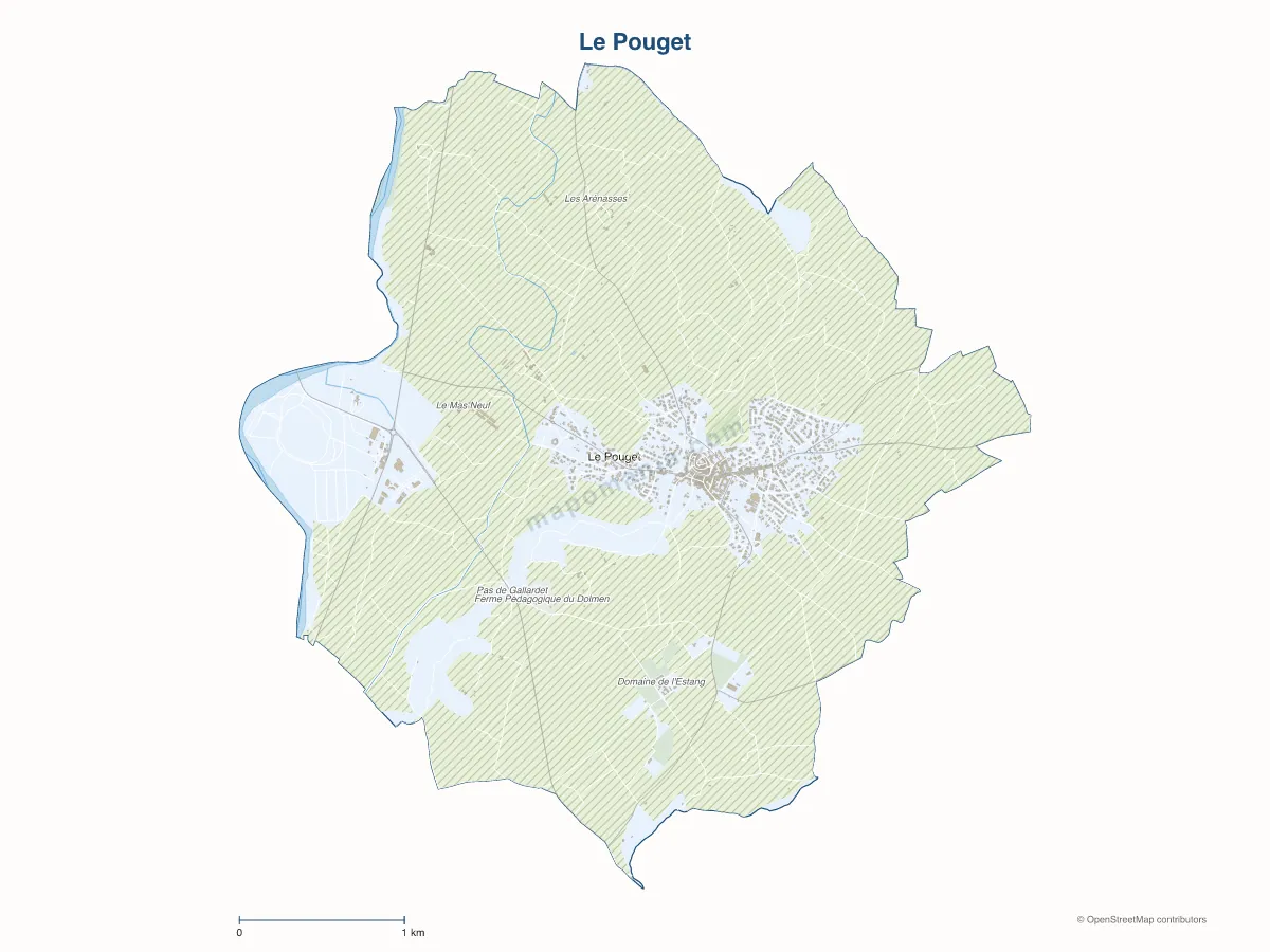 Carte de Le Pouget à personnaliser