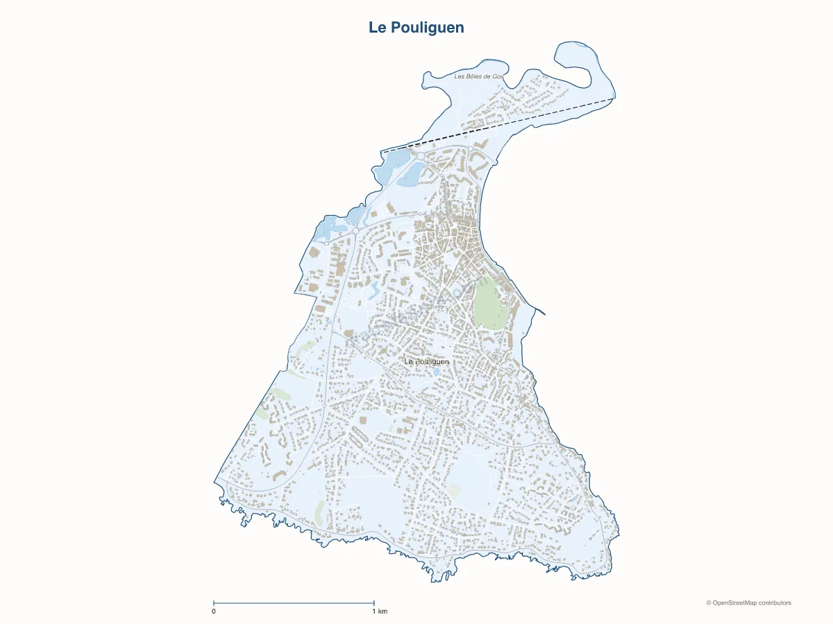 Carte de Le Pouliguen à personnaliser