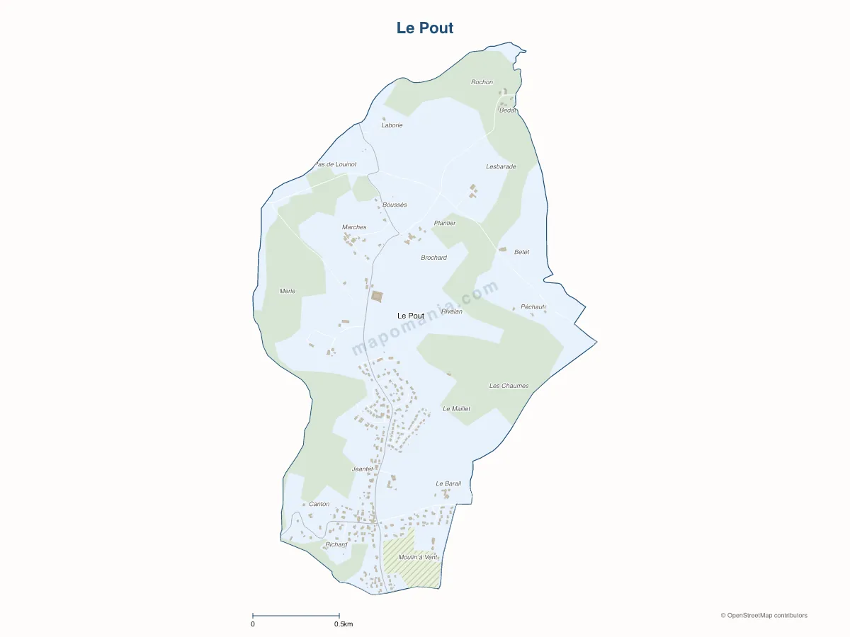 Carte de Le Pout à personnaliser