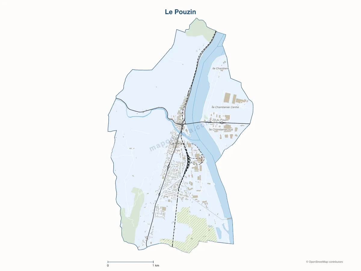 Carte de Le Pouzin à personnaliser