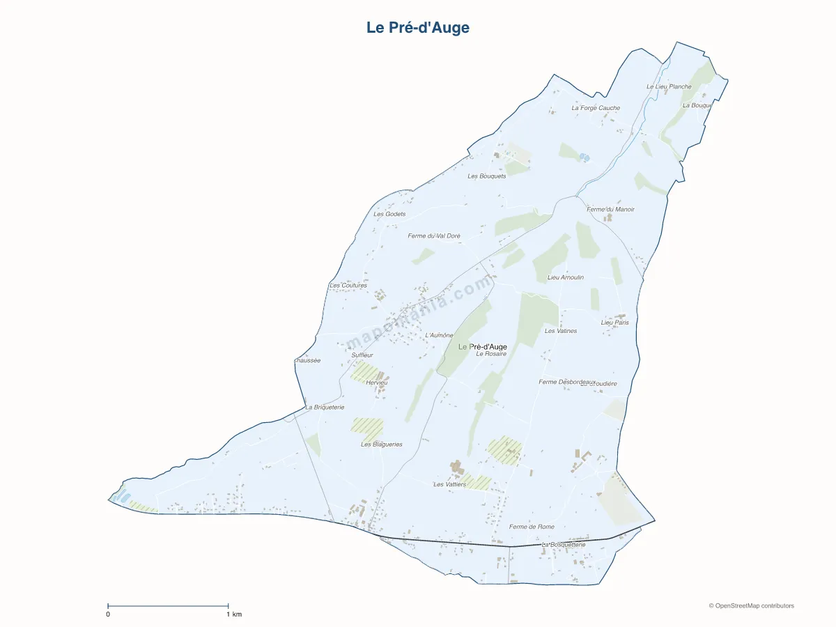 Carte de Le Pré-d'Auge à personnaliser