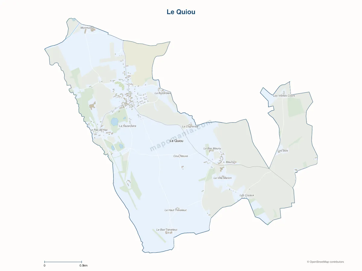 Carte de Le Quiou à personnaliser