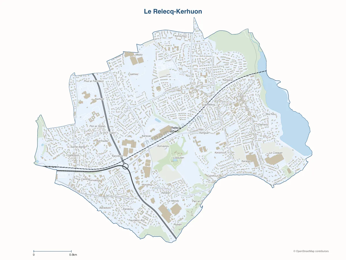 Carte de Le Relecq-Kerhuon à personnaliser