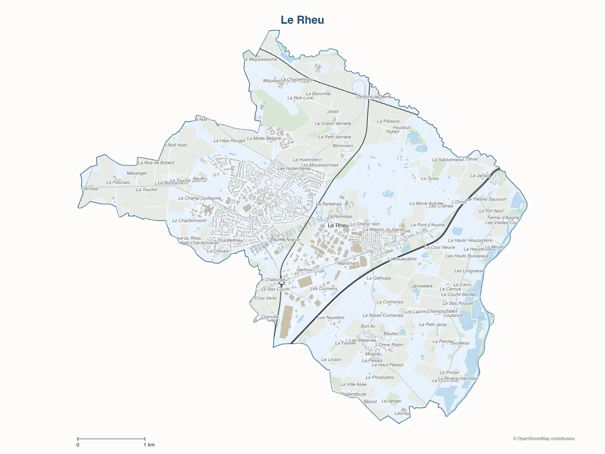 Carte de Le Rheu à personnaliser