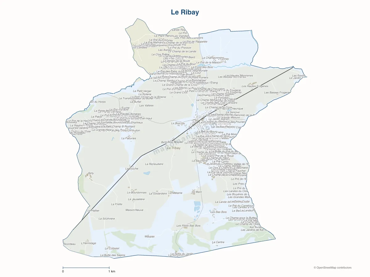 Carte de Le Ribay à personnaliser